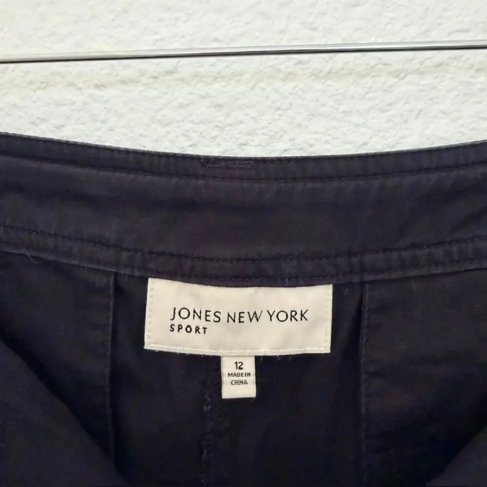 Jones New York Sport Black Chino Bermuda Shorts Women 12 100% Cotton 12